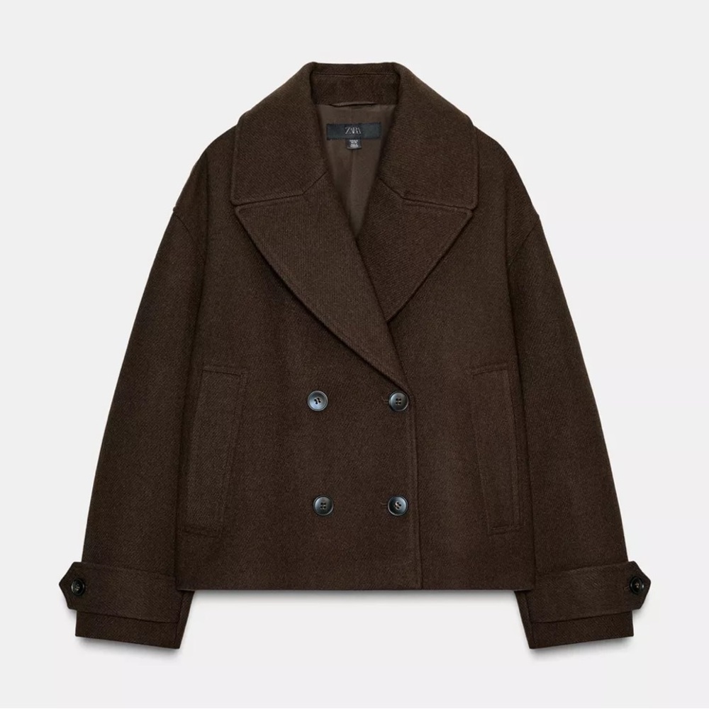 Zara Women's Dark Brown Peacoat